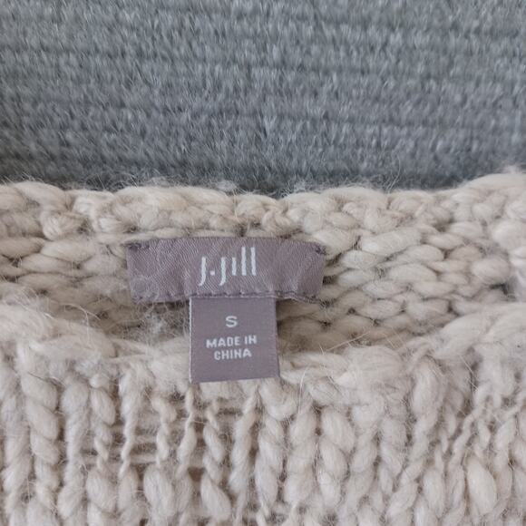 J Jill Sweater Women Small Cream Wool Alpaca Pullover Classic Chunky Knit Tunic - Picture 3 of 9